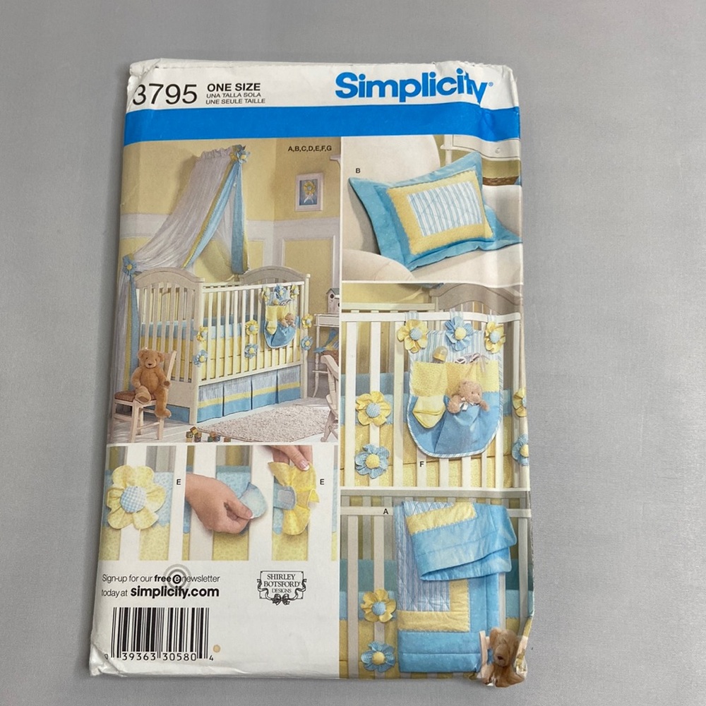 3795 Simplicity Nursery Accessories Sewing Pattern